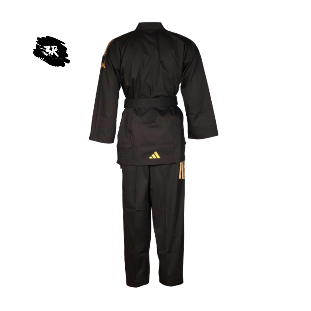 Adidas Dobok Adi-Champion Color 3/// (Negro/Dorado) CORTE ABIERTO