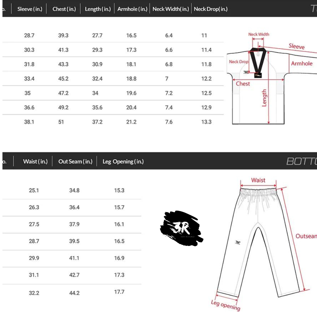 Uniforme TUSAH Olímpico "EVO" Dobok (ajuste masculino) MALE FIT