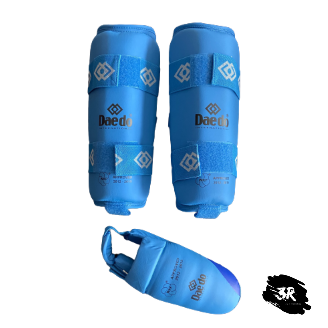 Espinillera con Empeinera Daedo Karate Azul