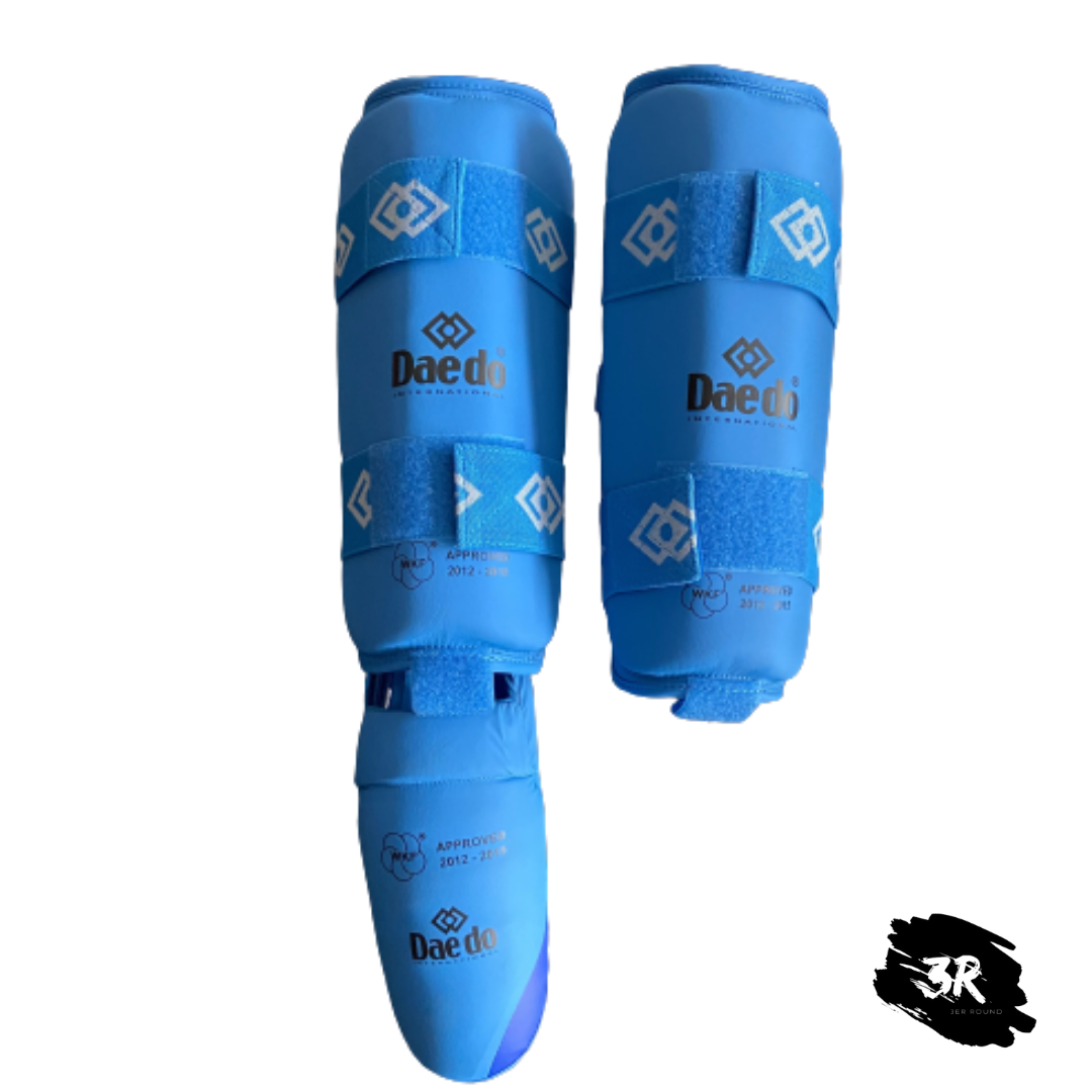 Espinillera con Empeinera Daedo Karate Azul