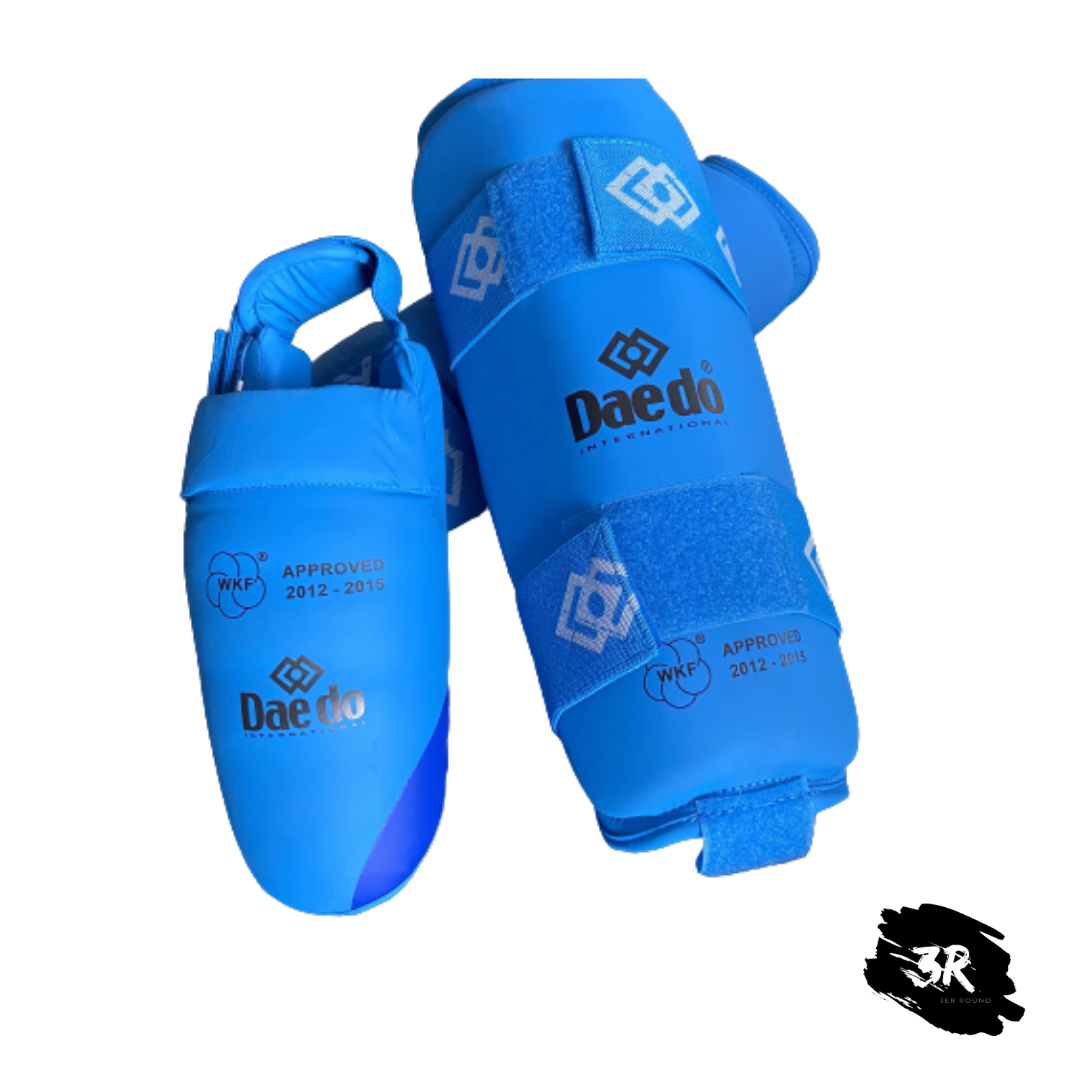 Espinillera con Empeinera Daedo Karate Azul
